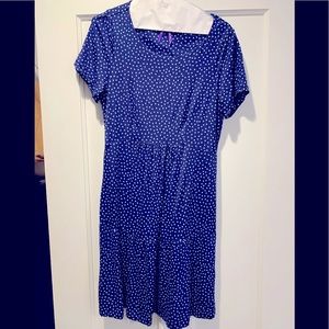 Seraphine Maternity Blue dot tiered dress